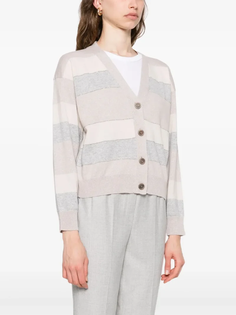 Alternative view of Cardigan Peserico Striped Button-Up bej