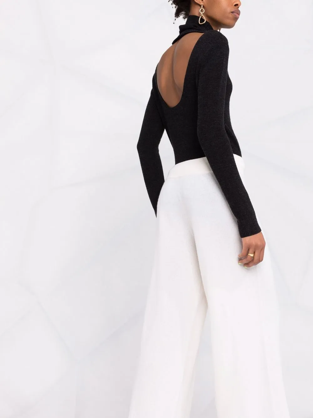 Pantaloni Lisa Yang Drawstring Cashmere alb - imagine 2