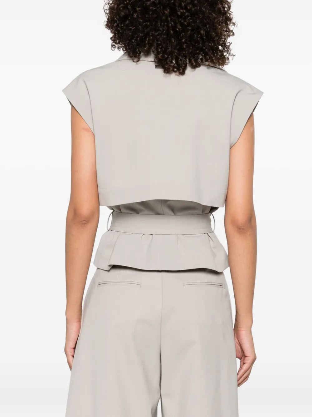 Vesta Peserico Sleeveless Double-Breasted gri - imagine 2