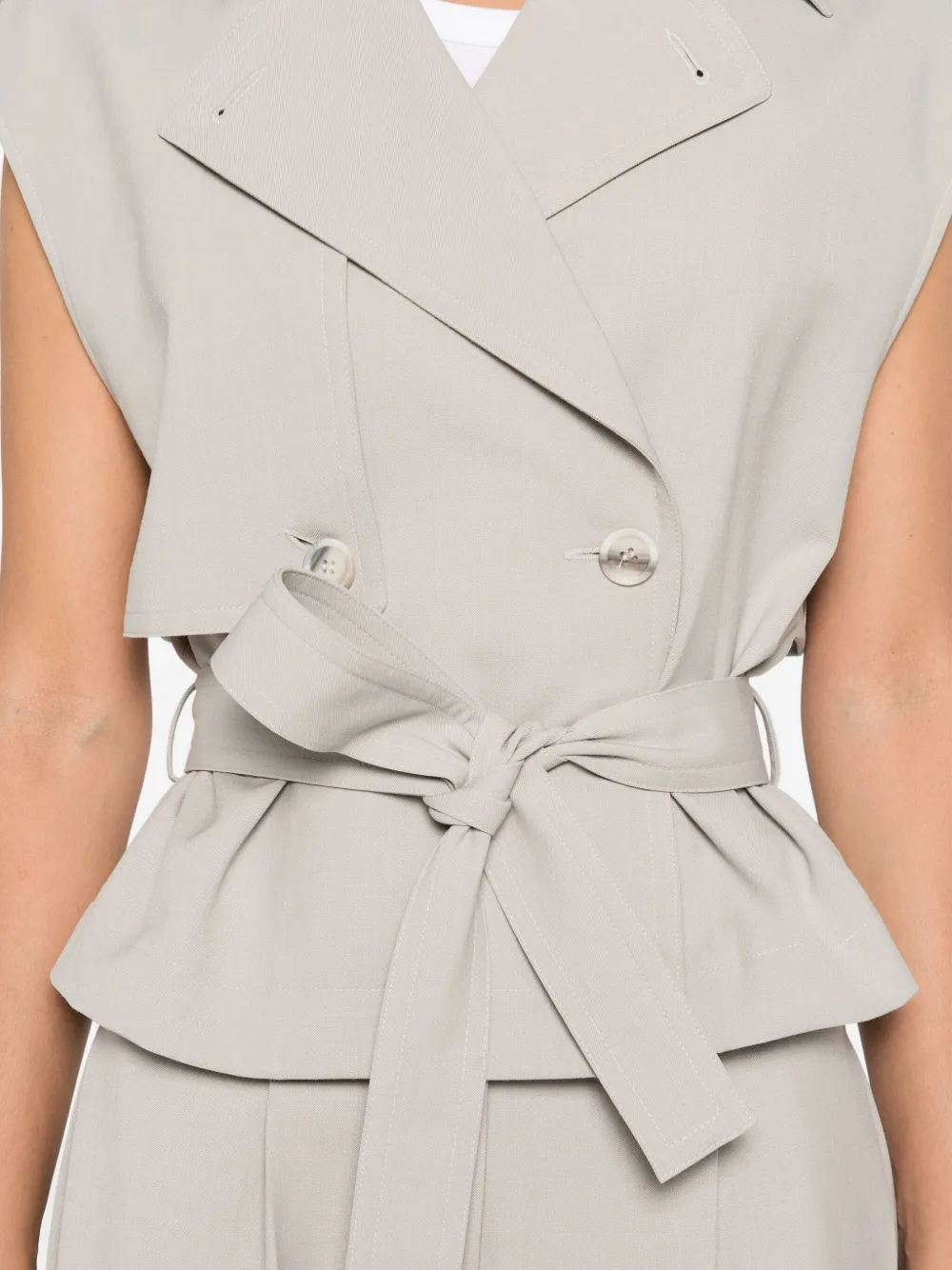 Vesta Peserico Sleeveless Double-Breasted gri - imagine 5