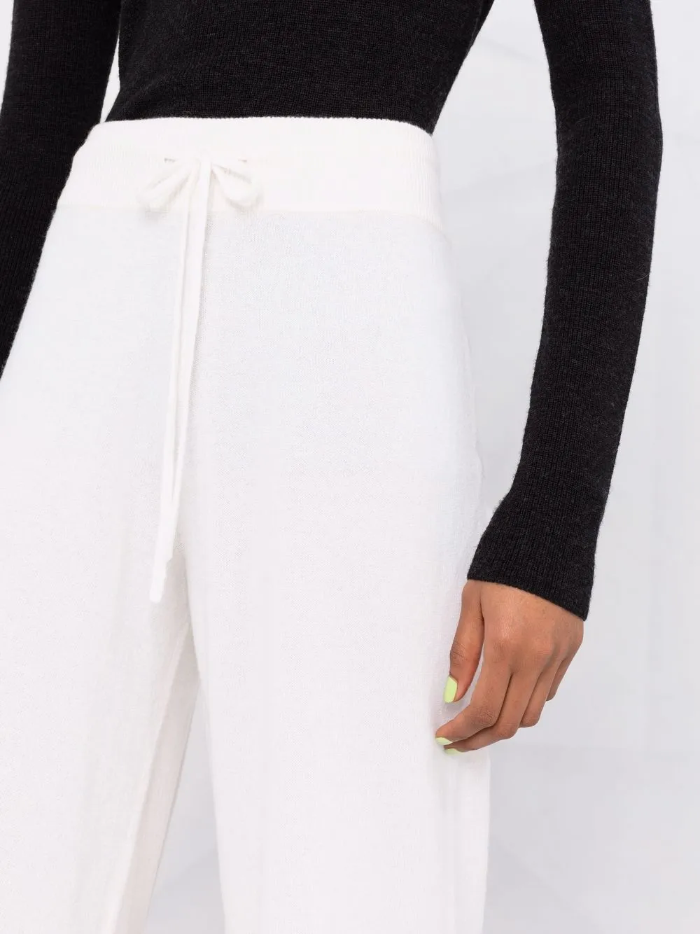 Pantaloni Lisa Yang Drawstring Cashmere alb - imagine 6