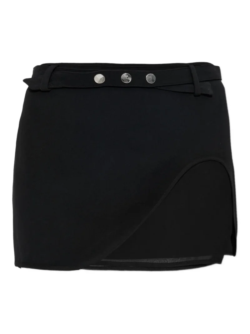 Fusta mini The Attico Belted negru