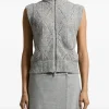 Vesta Peserico Zip-Front Sleeveless gri
