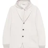 Blazer Eleventy Hooded Button alb