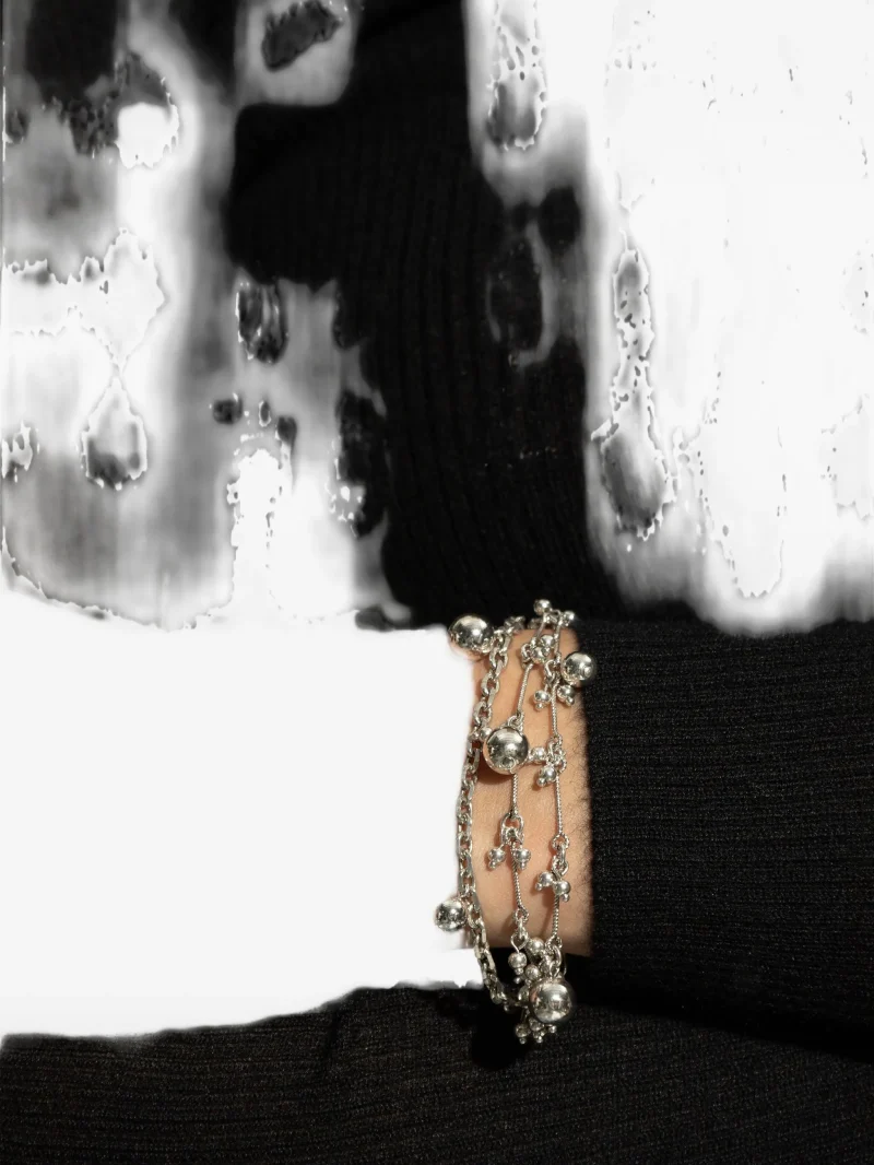 Alternative view of Bratara Isabel Marant beaded chain argintiu