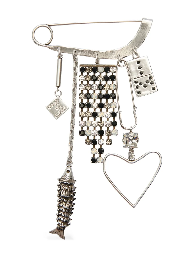 Brosa Isabel Marant abby safety-pin embellished argintiu