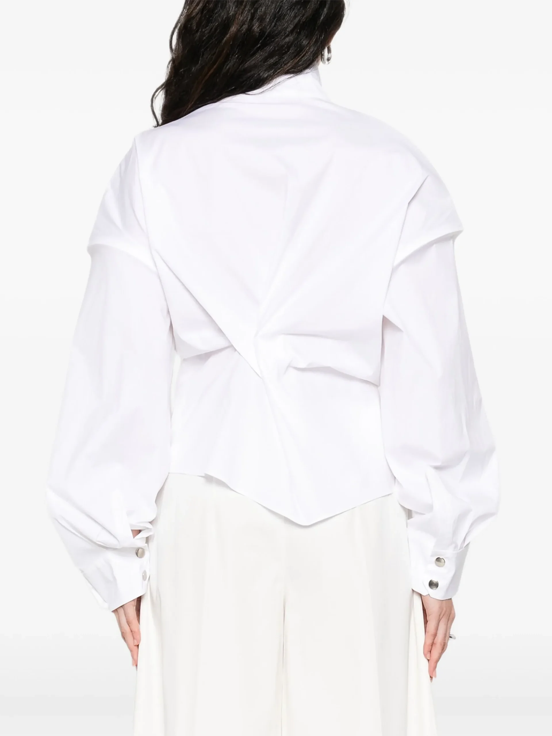 Camasa A.W.A.K.E. Mode twist-detail alb - imagine 4