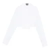 Camasa TOM FORD bib-collar cropped alb
