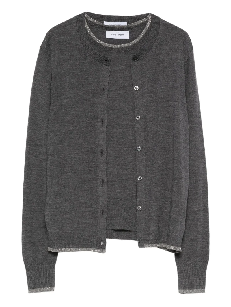 Cardigan Gran Sasso button-fastening gri