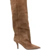 Cizme Paris Texas 90mm Ines suede knee-high maro