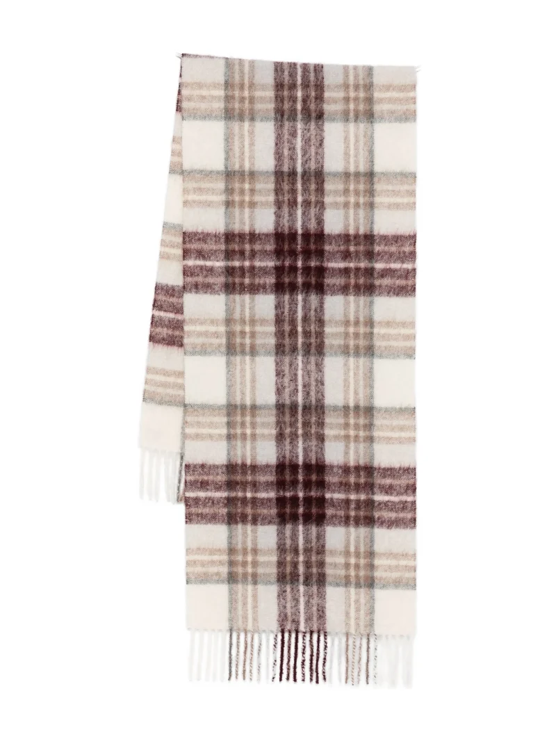 Esarfa Eleventy plaid fringed multicolor