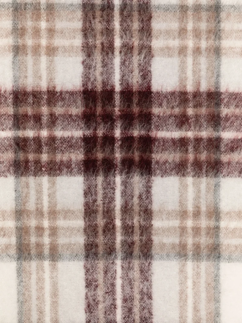 Alternative view of Esarfa Eleventy plaid fringed multicolor