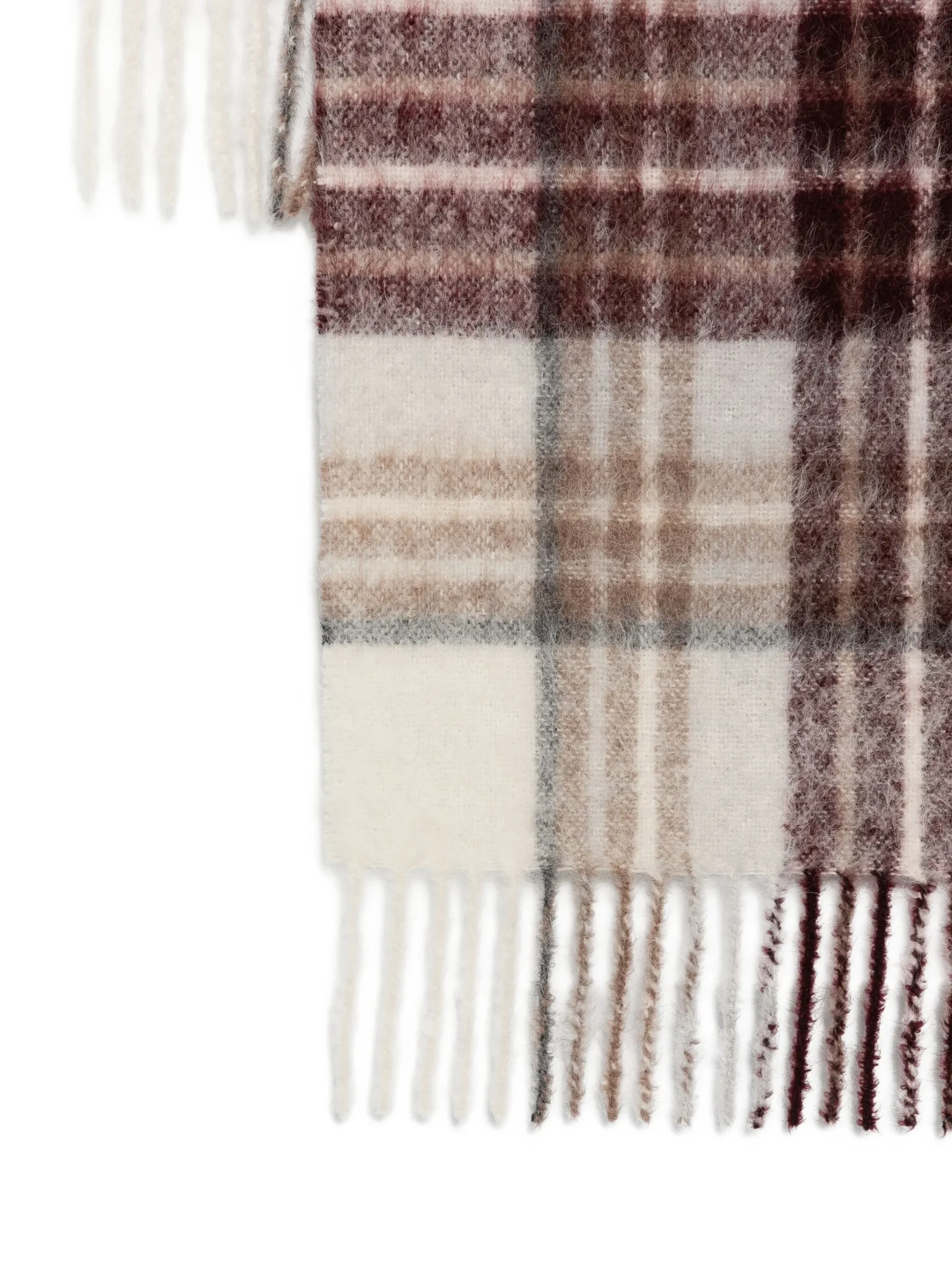 Esarfa Eleventy plaid fringed multicolor - imagine 3