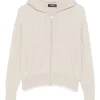 Hanorac Gran Sasso cable-knit zip-fastening bej