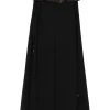 Pantaloni A.W.A.K.E Mode belted side-split negru