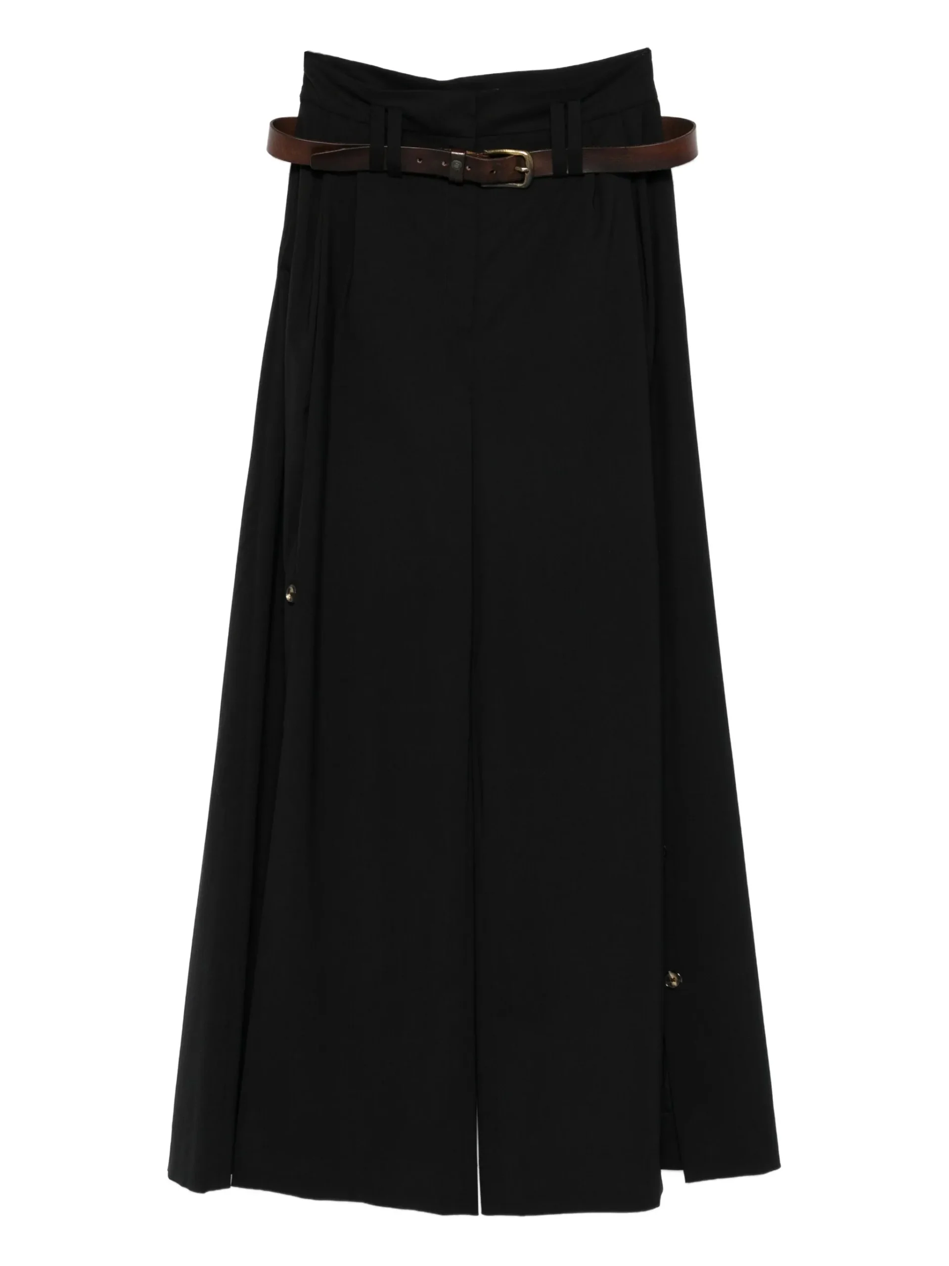 Pantaloni A.W.A.K.E Mode belted side-split negru