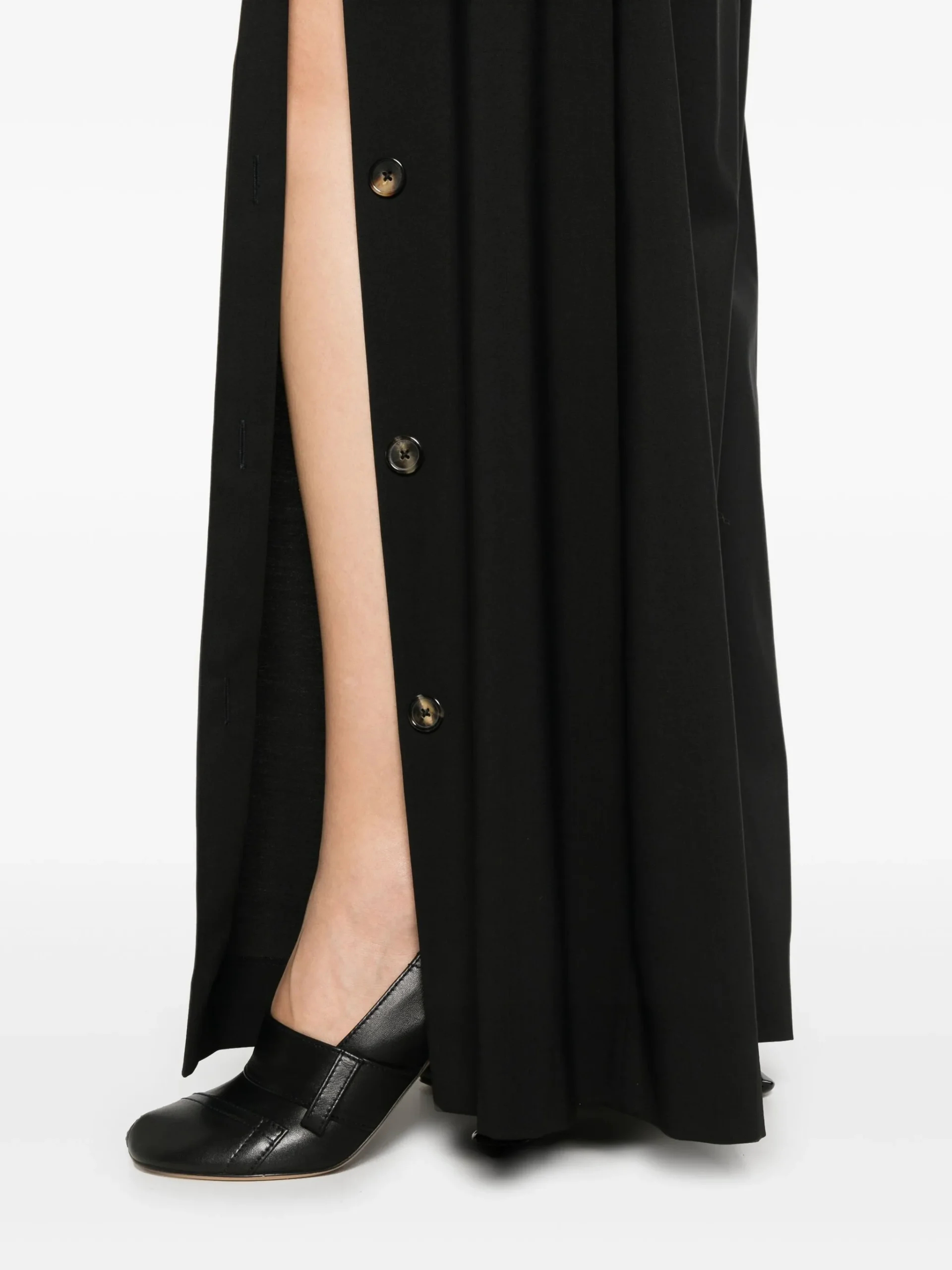 Pantaloni A.W.A.K.E Mode belted side-split negru - imagine 3