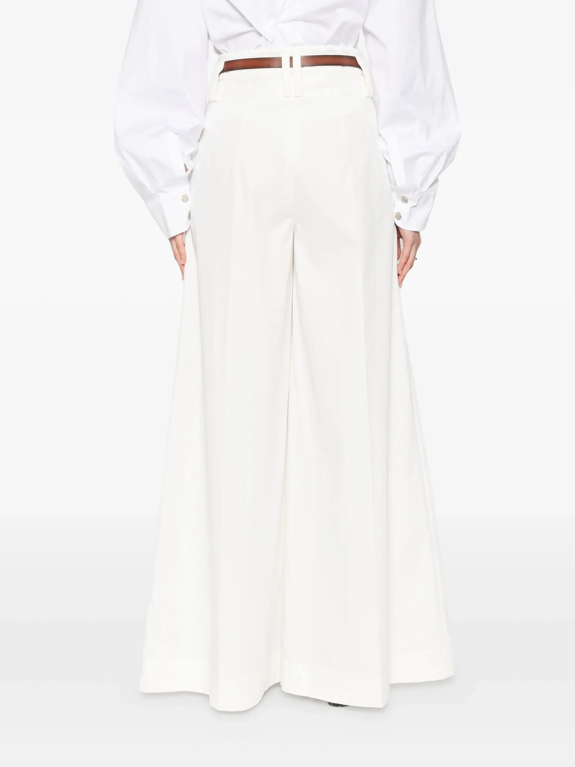 Pantaloni A.W.A.K.E Mode wide-leg alb - imagine 4