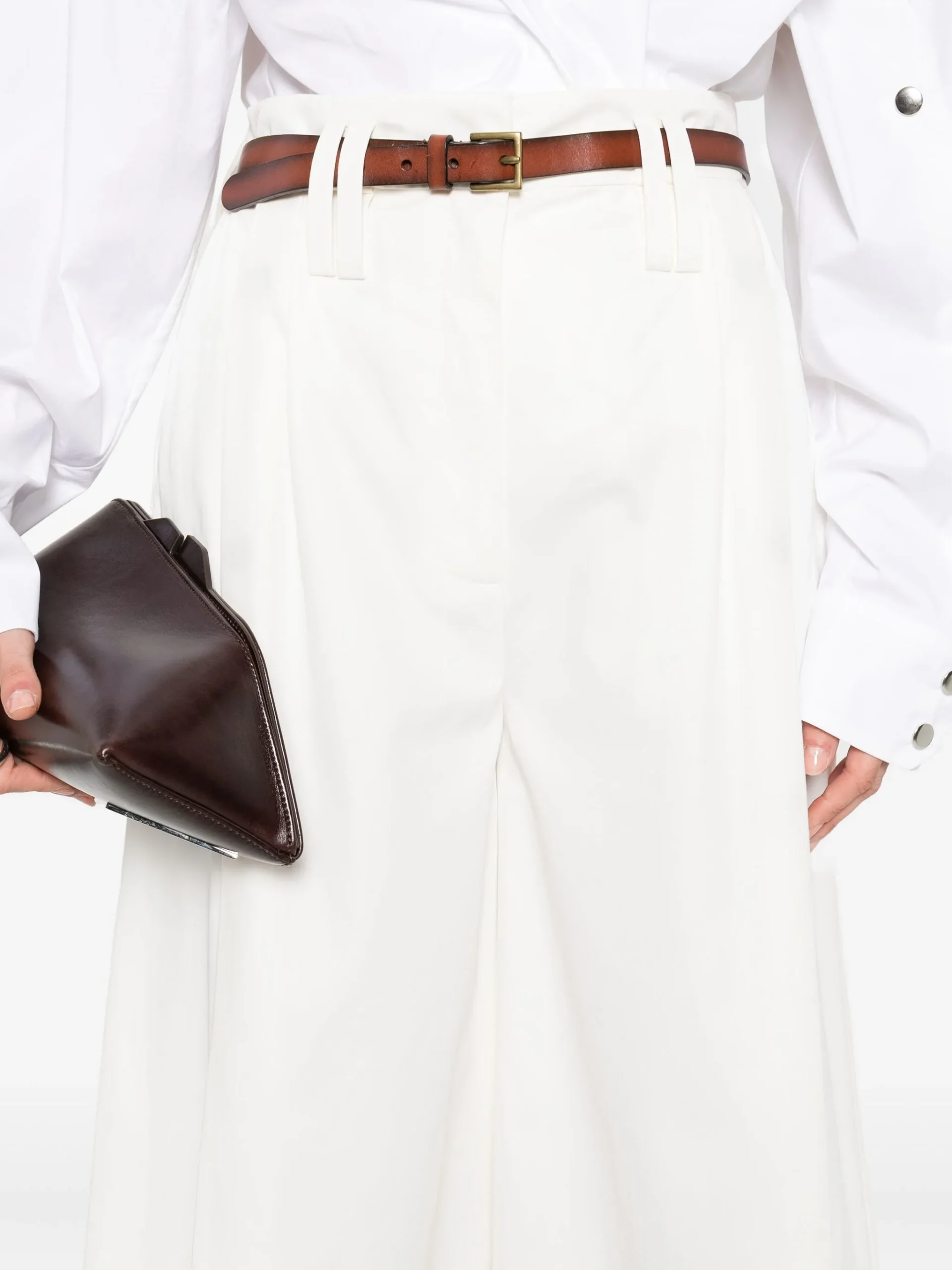 Pantaloni A.W.A.K.E Mode wide-leg alb - imagine 3