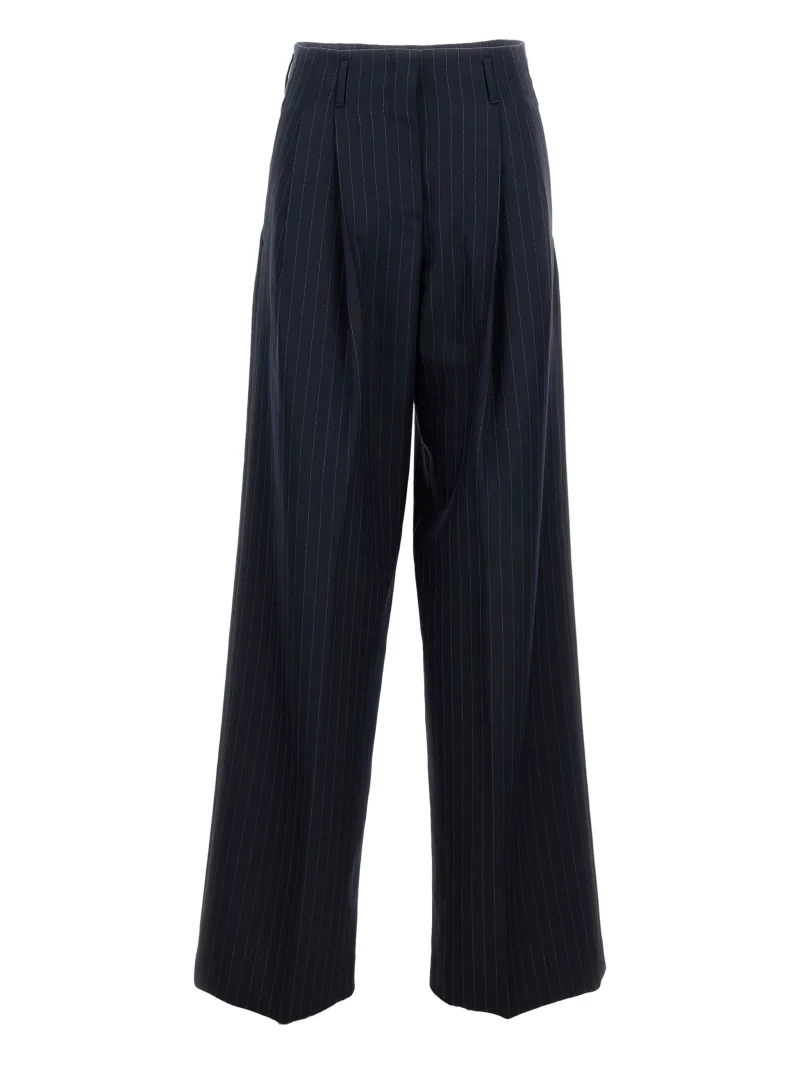 Pantaloni Golden Goose Pinstripe pleated albastru