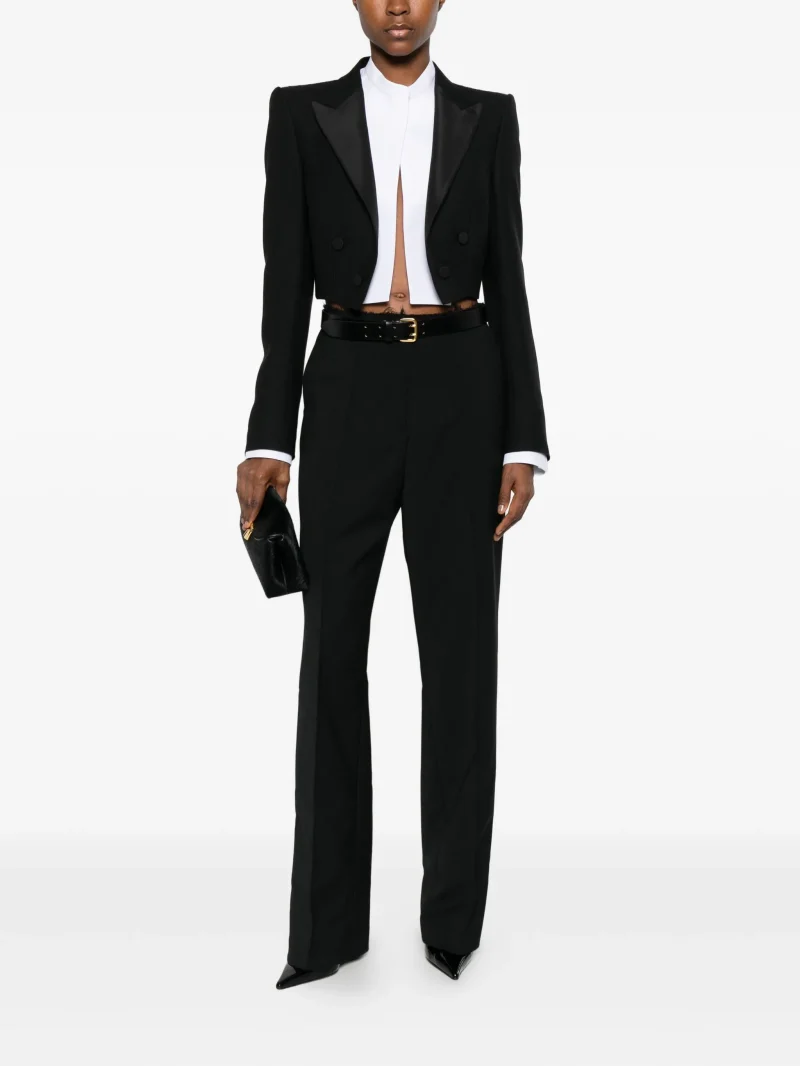 Alternative view of Sacou TOM FORD double-breasted cropped negru