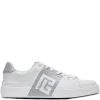 Sneakers Balmain B-Court logo-detail calfskin alb