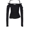 Top The Attico Halterneck Long-Sleeves negru