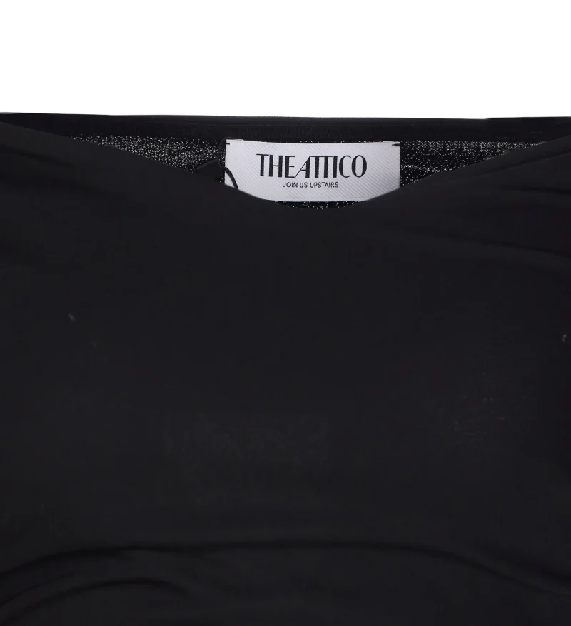 Top The Attico Halterneck Long-Sleeves negru - imagine 4