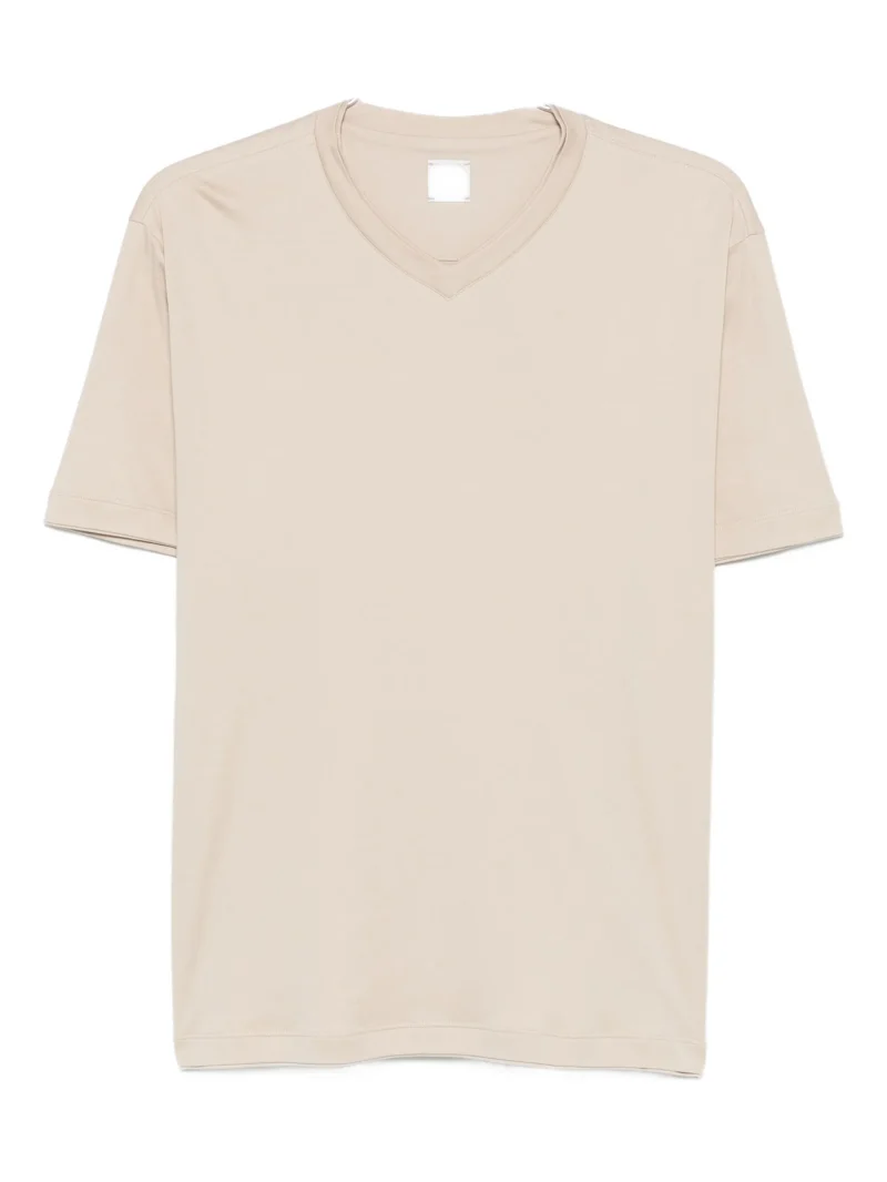 Tricou Eleventy V-neck bej