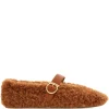 Balerini Ferragamo Shearling Buckled Ballet maro