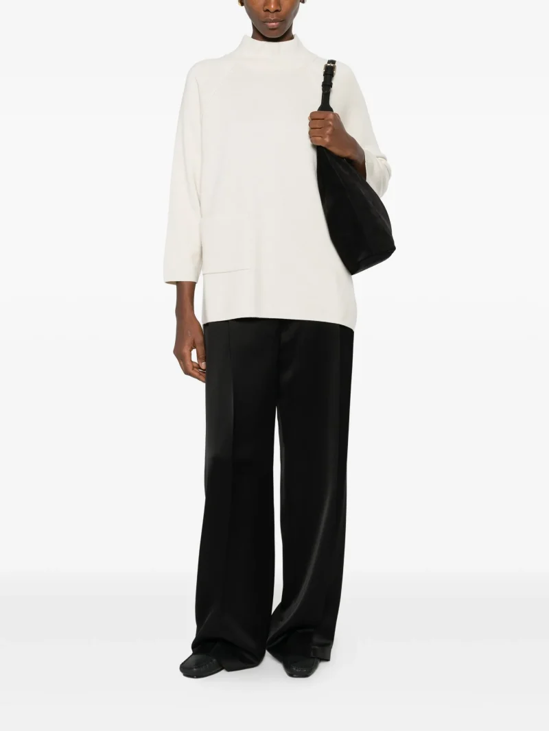 Alternative view of Bluza Gran Sasso funnel-neck alb