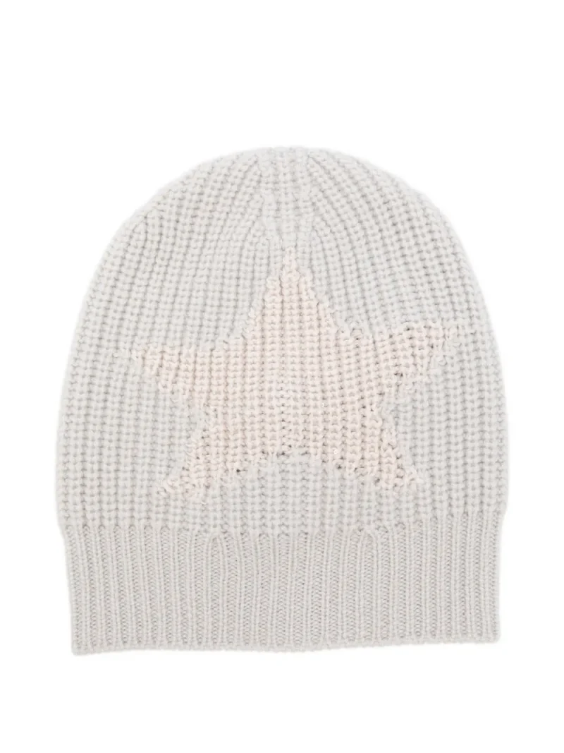 Caciula Lorena Antoniazzi Logo-Patch Ribbed gri