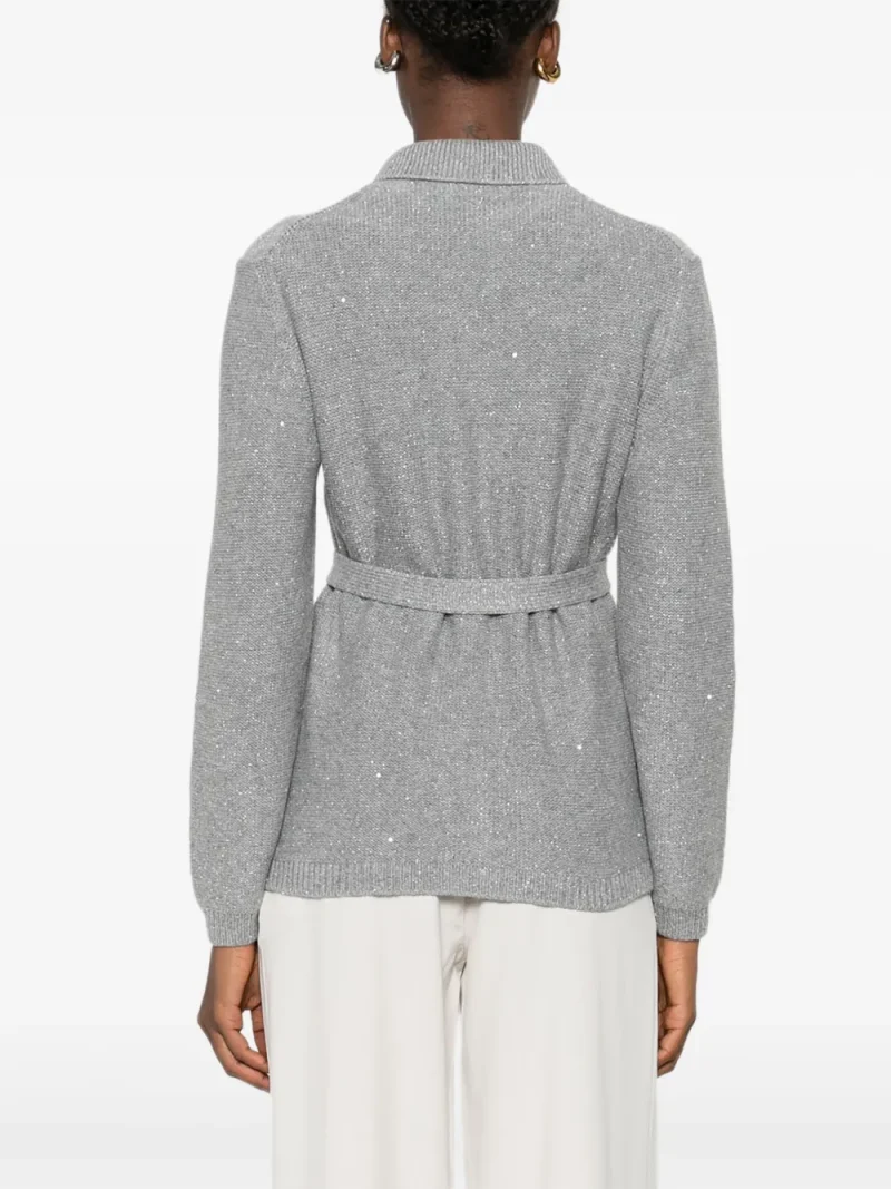 Alternative view of Cardigan Gran Sasso Button-Fastening Belted gri