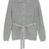 Cardigan Gran Sasso Button-Fastening Belted gri
