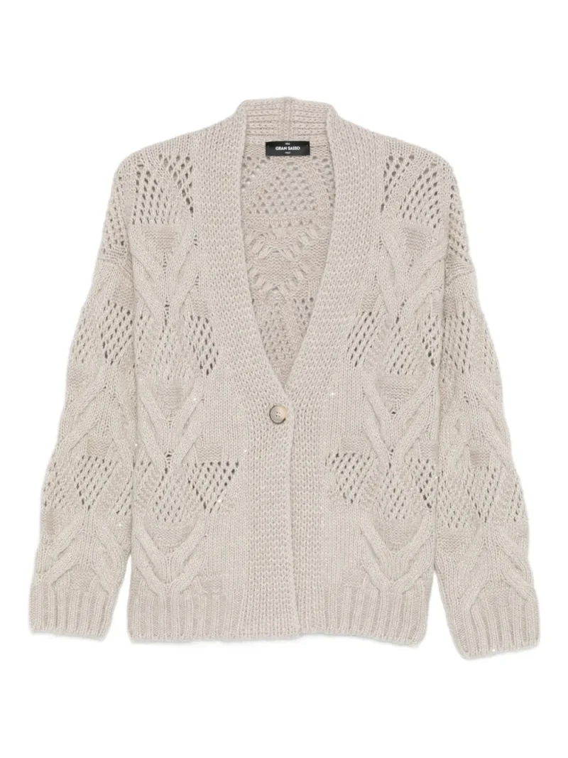Cardigan Gran Sasso Cable-Knit Button-Fastening bej