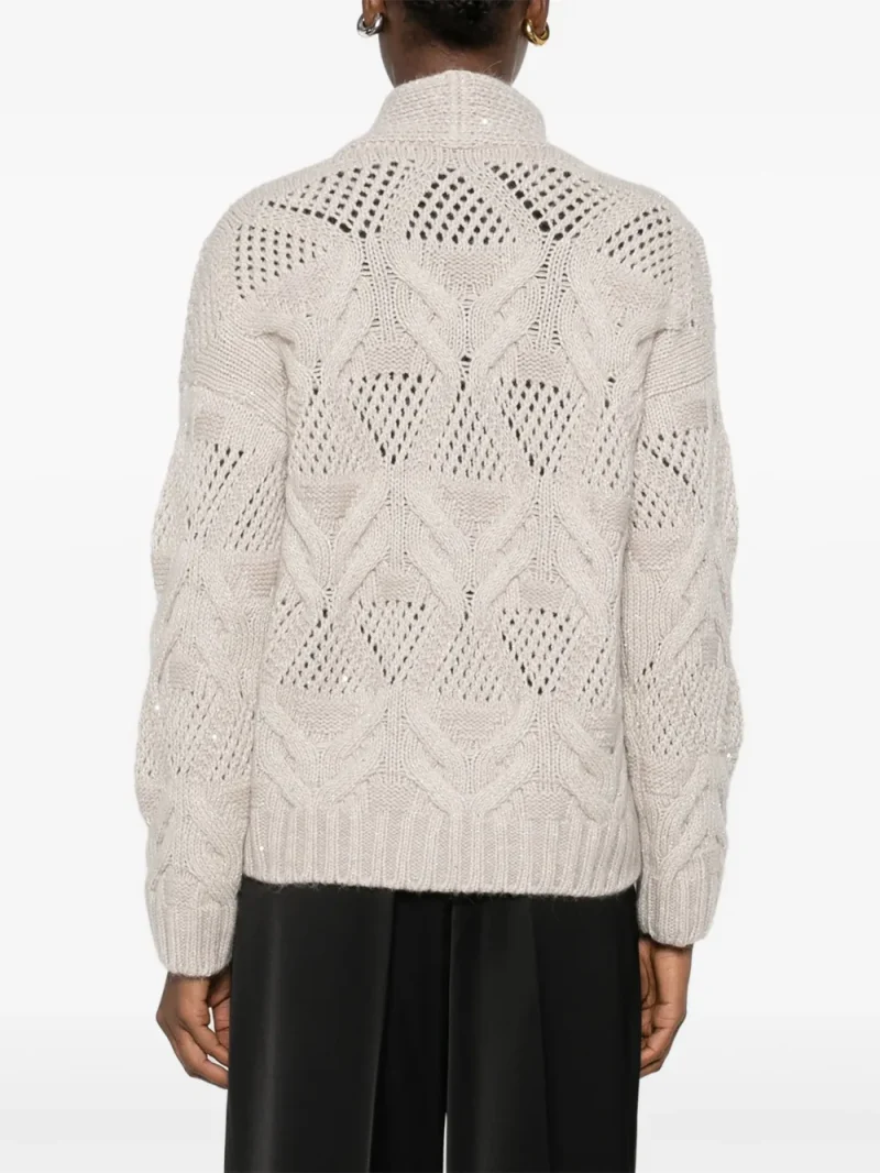 Alternative view of Cardigan Gran Sasso Cable-Knit Button-Fastening bej