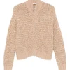 Cardigan Peserico Zip Knitted Cardigan bej