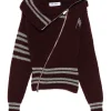 Cardigan The Attico Striped Zip-Front visiniu