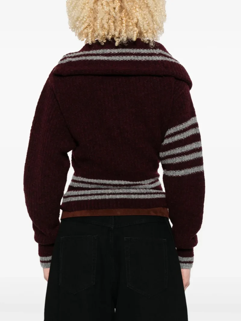 Alternative view of Cardigan The Attico Striped Zip-Front visiniu