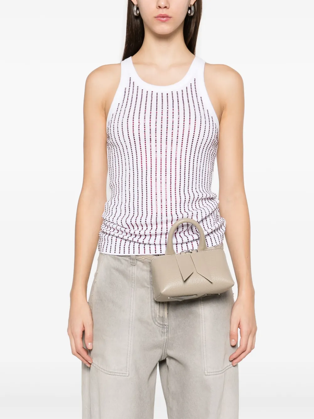 Geanta mini The Attico Friday ecru - imagine 3