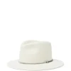Palarie Peserico Chain-Trimmed Fedora alb