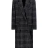 Palton Marant Etoile Lexana Double-Breasted Checked gri