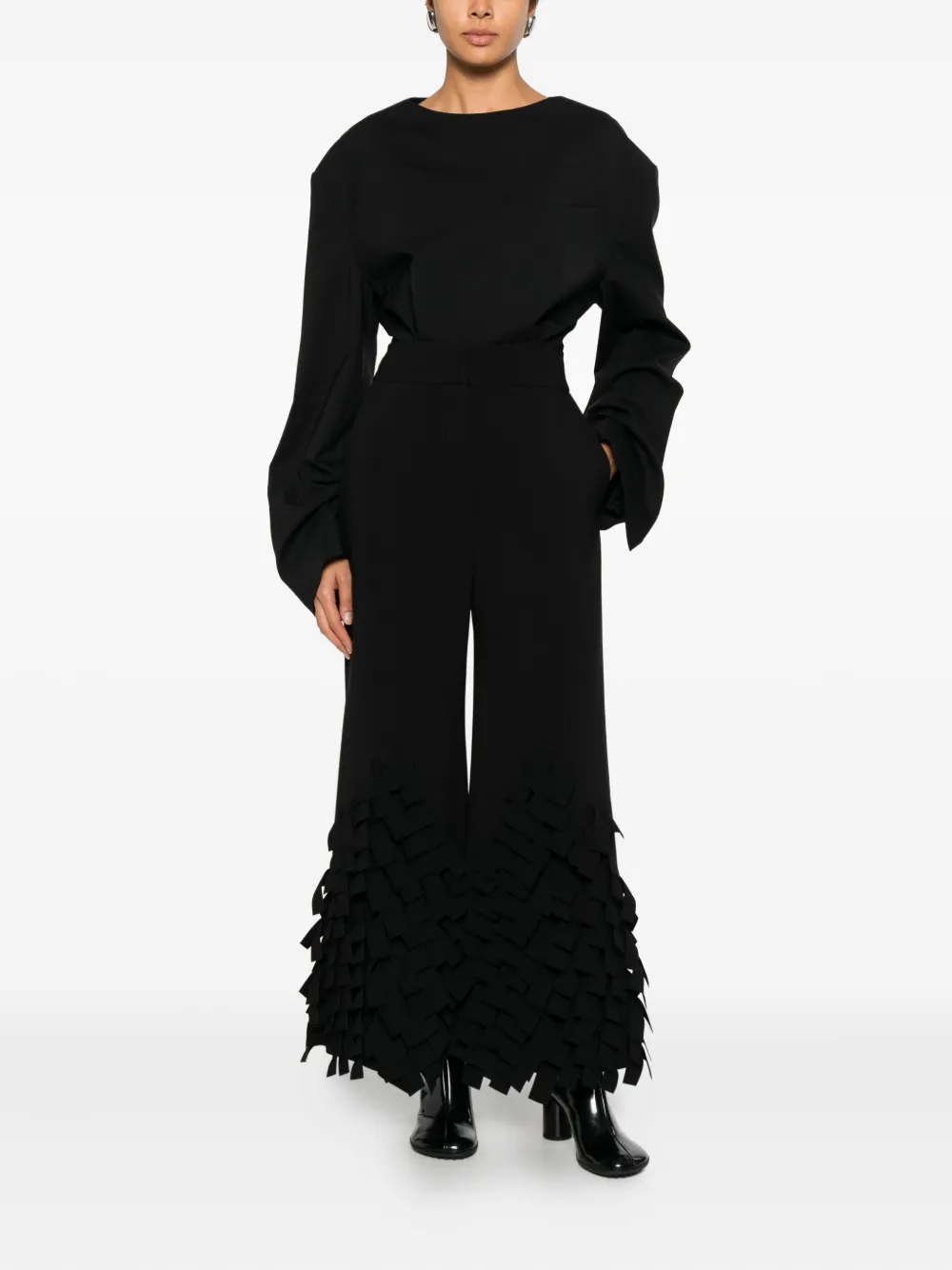 Pantaloni A.W.A.K.E. Mode Rectangle-Detail negru - imagine 5