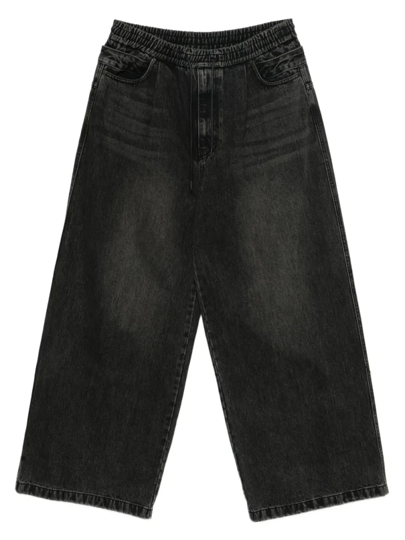 Pantaloni denim Juun.J Elastic-Waistband negru