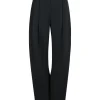 Pantaloni Gary Pleated-Front negru