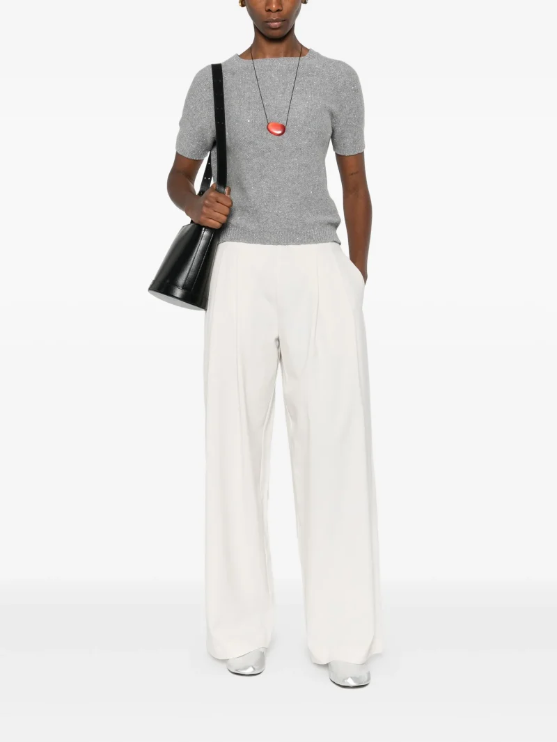 Alternative view of Pantaloni Gran Sasso ribbed-waist alb