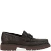 Pantofi loafers Ferragamo Gancini Detailed Textured-Leather maro