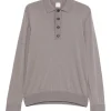 Pulover Eleventy fine-knit polo gri