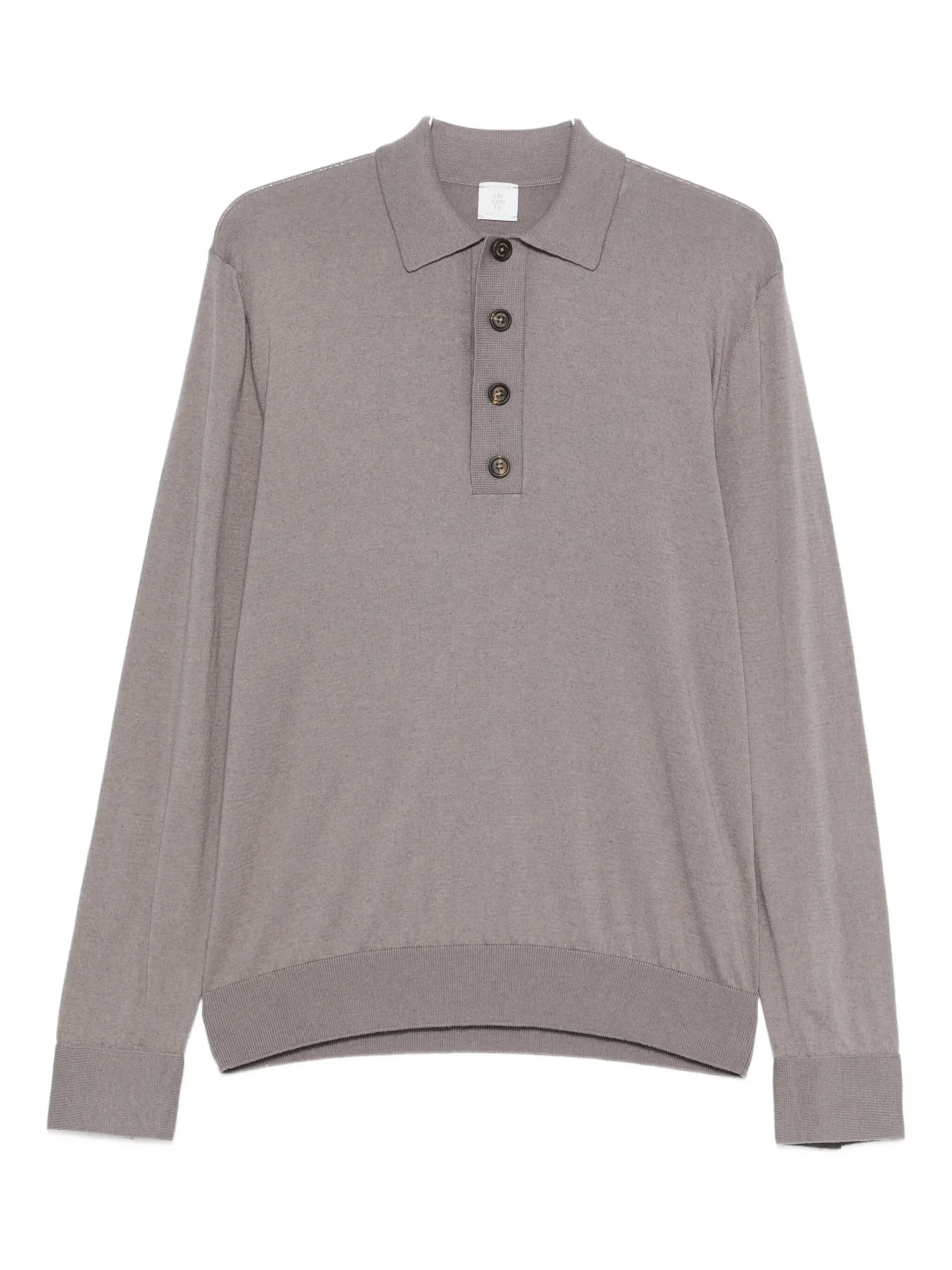 Pulover Eleventy fine-knit polo gri