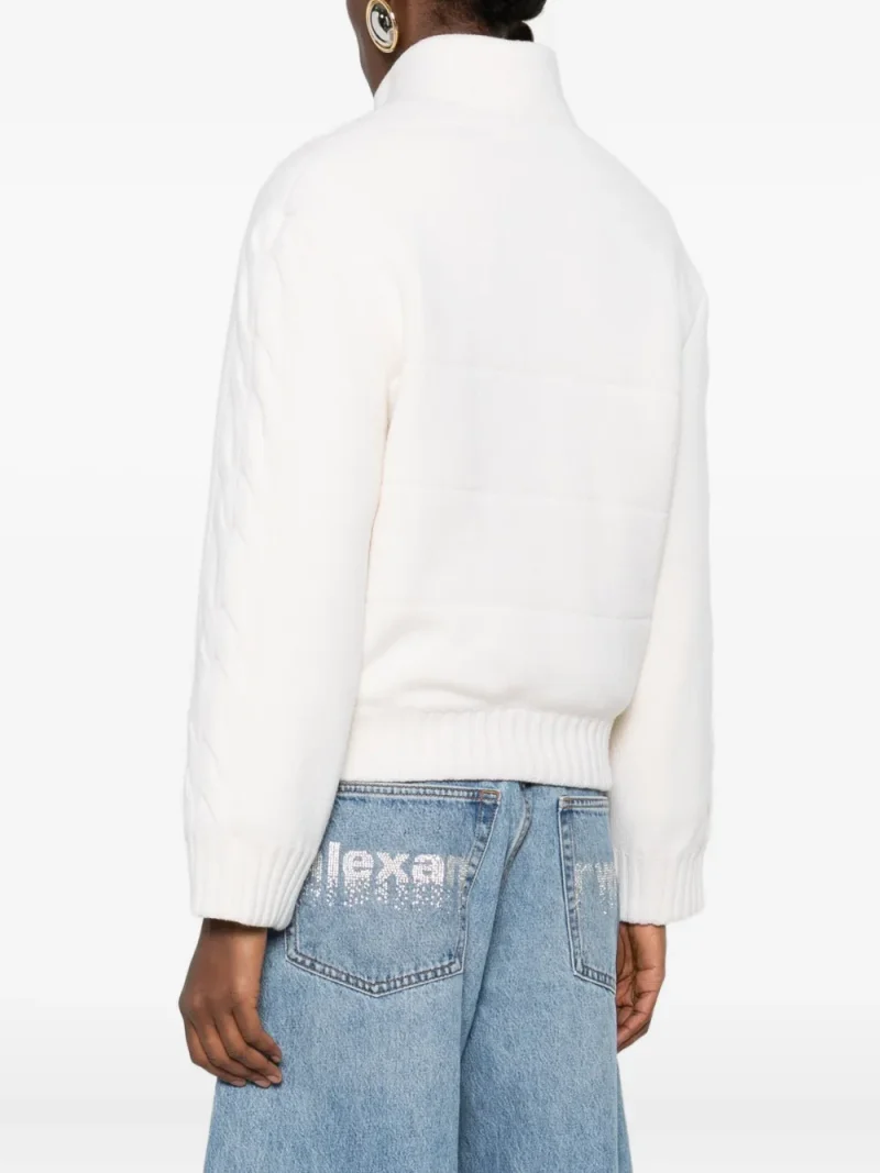 Alternative view of Pulover Gran Sasso Cable-Knit Zip alb